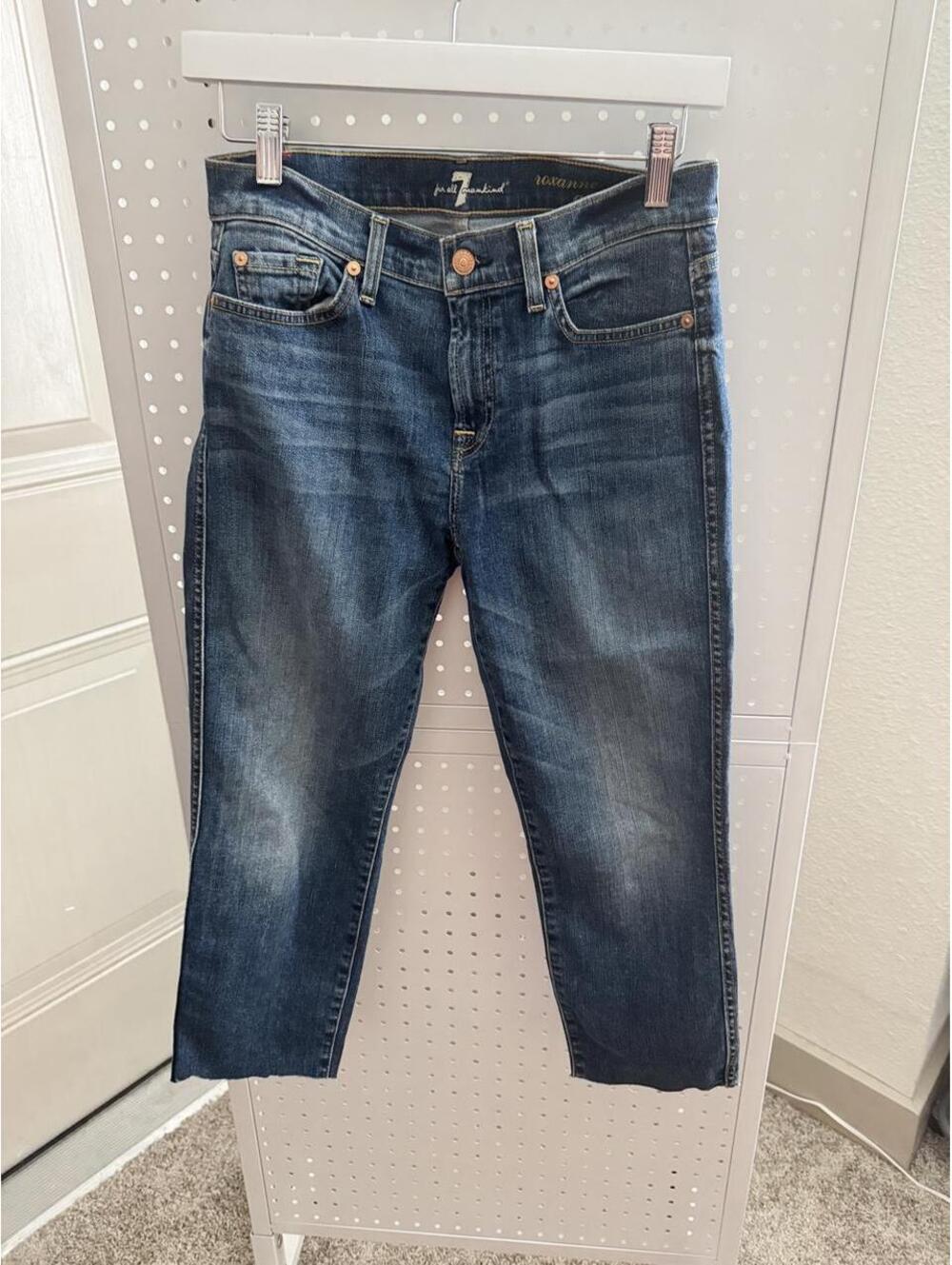 7 For All Mankind Roxanne Ankle Jeans | Size 28 | Dark Wash Designer Denim